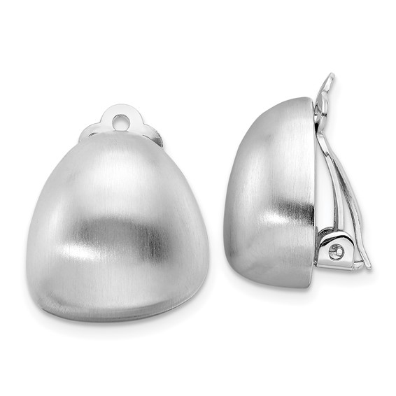 Sterling Silver Rhodium-plated Satin Non-Pierced Earrings