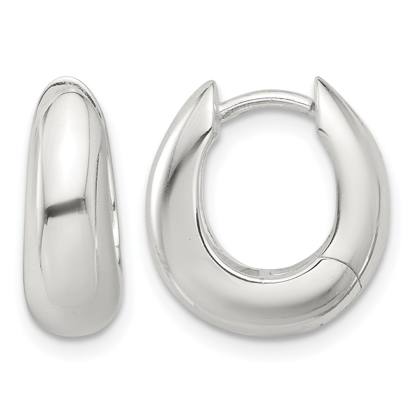 Sterling Silver E-coated Tapered Hinged Hoop Earrings (QE16961)