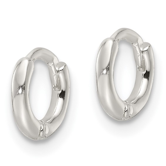 Sterling Silver Circle Hinged Hoop Earrings