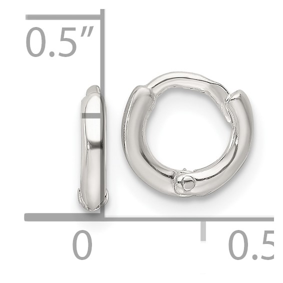 Sterling Silver Circle Hinged Hoop Earrings