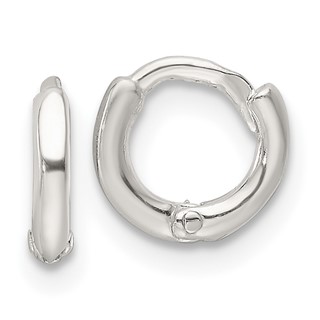Sterling Silver Circle Hinged Hoop Earrings