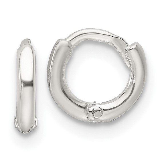 Sterling Silver Circle Hinged Hoop Earrings