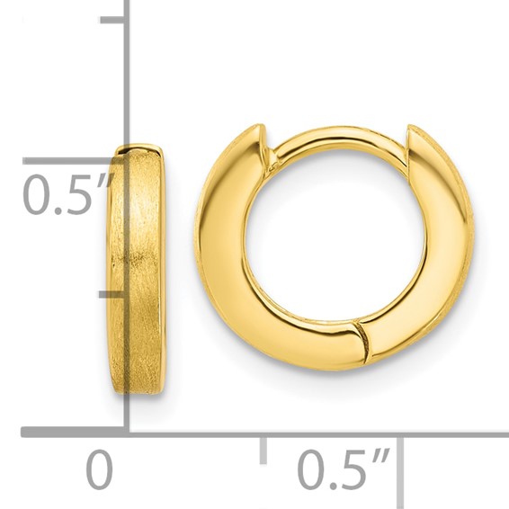 Sterling Silver Brushed Hinged Hoop Earrings