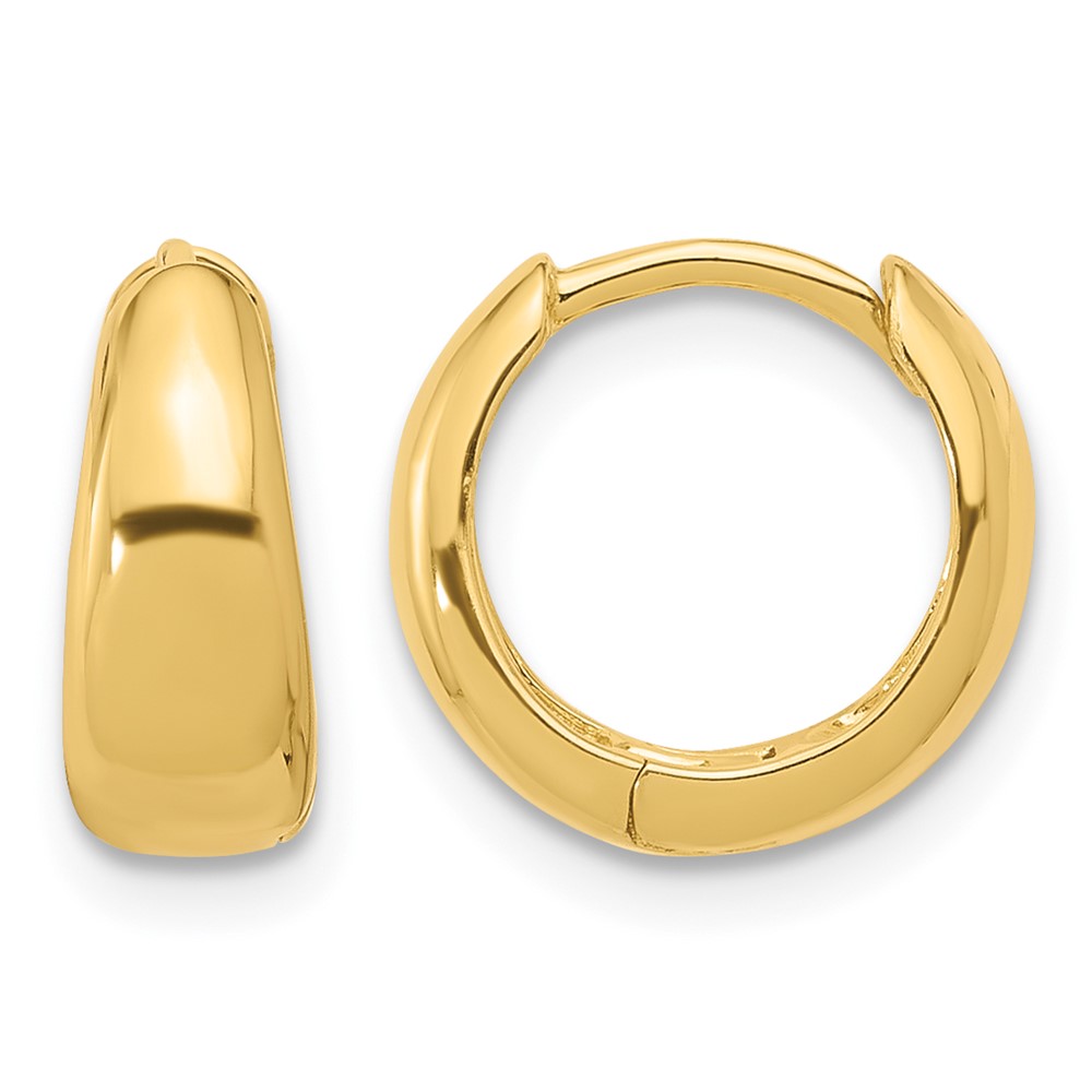 Sterling Silver Gold-tone 12x5mm Huggie Hoop Earrings (QE16970GP)