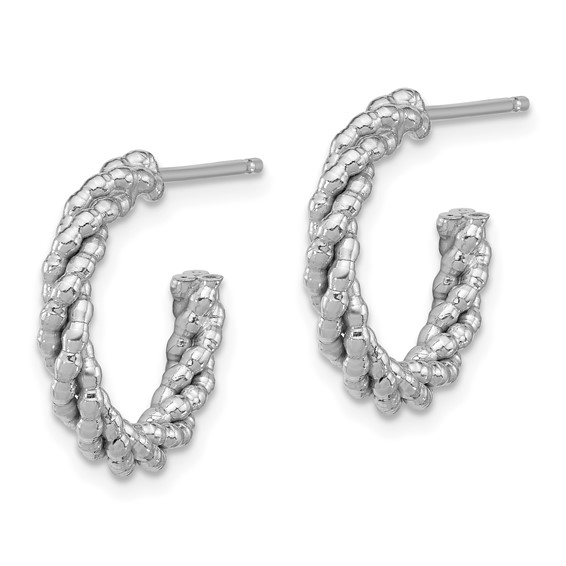 Sterling Silver Twisted C-hoop Post Earrings