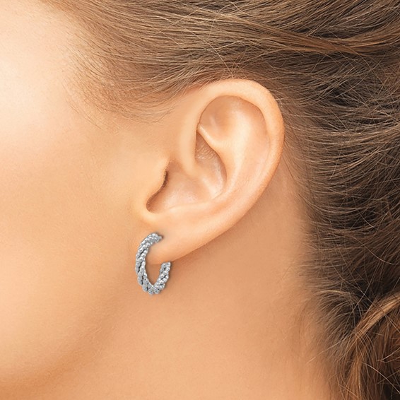 Sterling Silver Twisted C-hoop Post Earrings