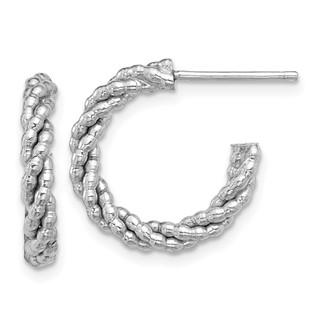 Sterling Silver Twisted C-hoop Post Earrings