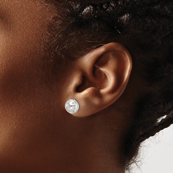 Sterling Silver Crystal Ball Post Earrings