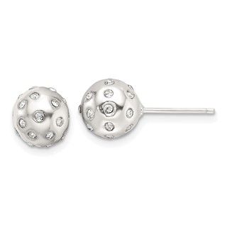 Sterling Silver Crystal Ball Post Earrings