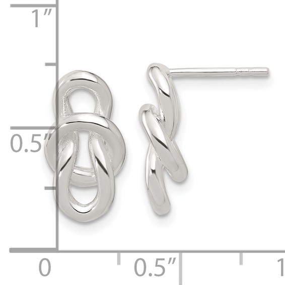 Sterling Silver Polished Fancy Knot Post Earrings