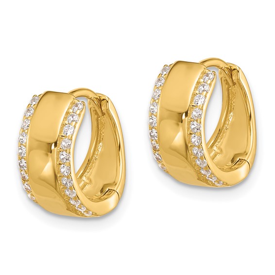 Sterling Silver CZ Hoop Earrings