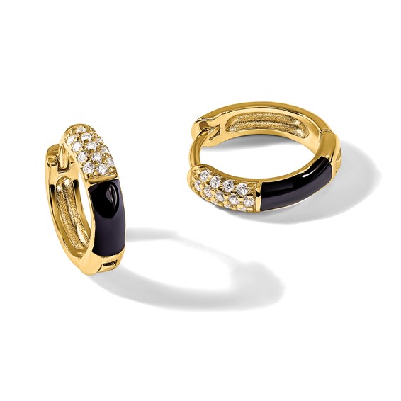 Sterling Silver CZ Hoop Earrings