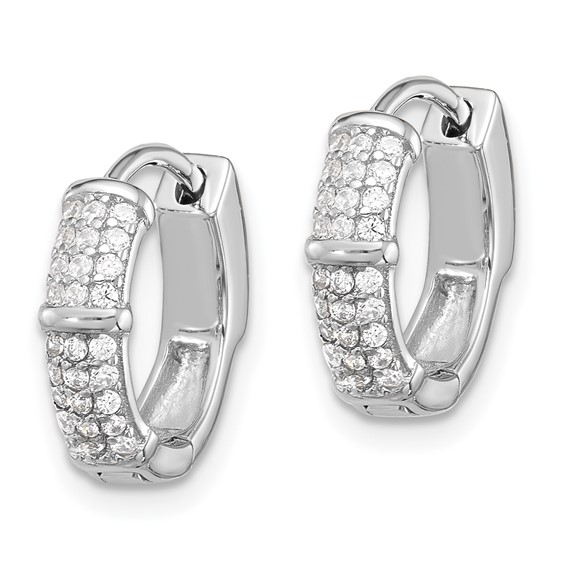 Sterling Silver CZ Hoop Earrings