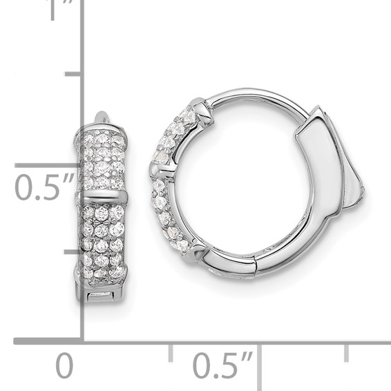 Sterling Silver CZ Hoop Earrings