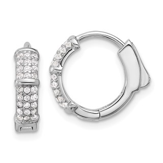 Sterling Silver CZ Hoop Earrings