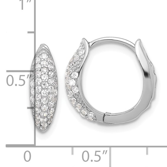 Sterling Silver CZ Hoop Earrings