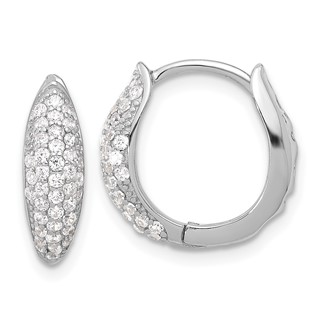 Sterling Silver CZ Hoop Earrings