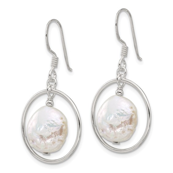 Sterling Silver FWC Pearl Dangle Earrings