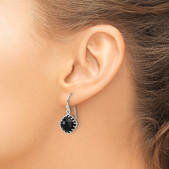 Cushion Gemstone Dangle Earrings