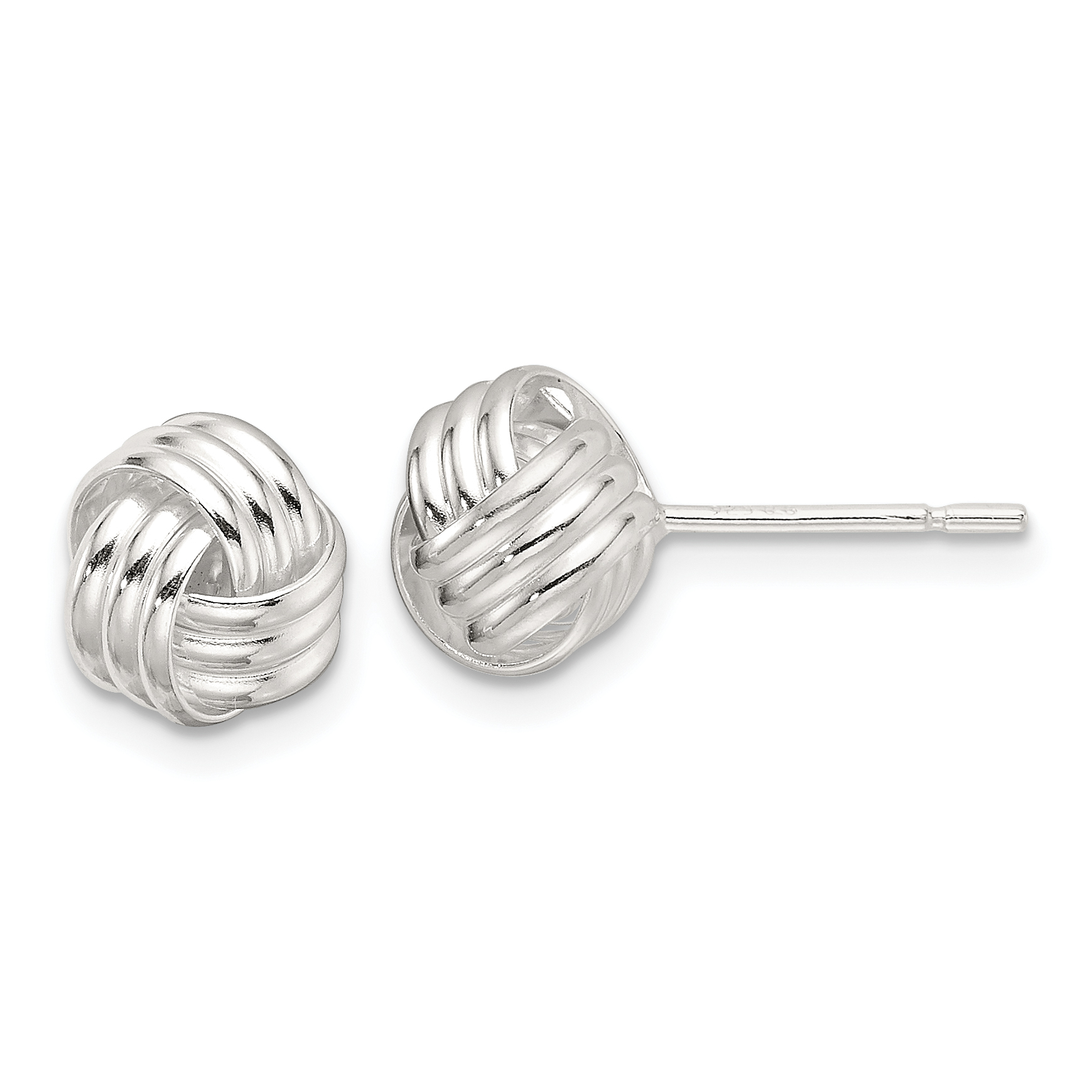 Sterling Silver Polished Love Knot Post Earrings (QE17472)
