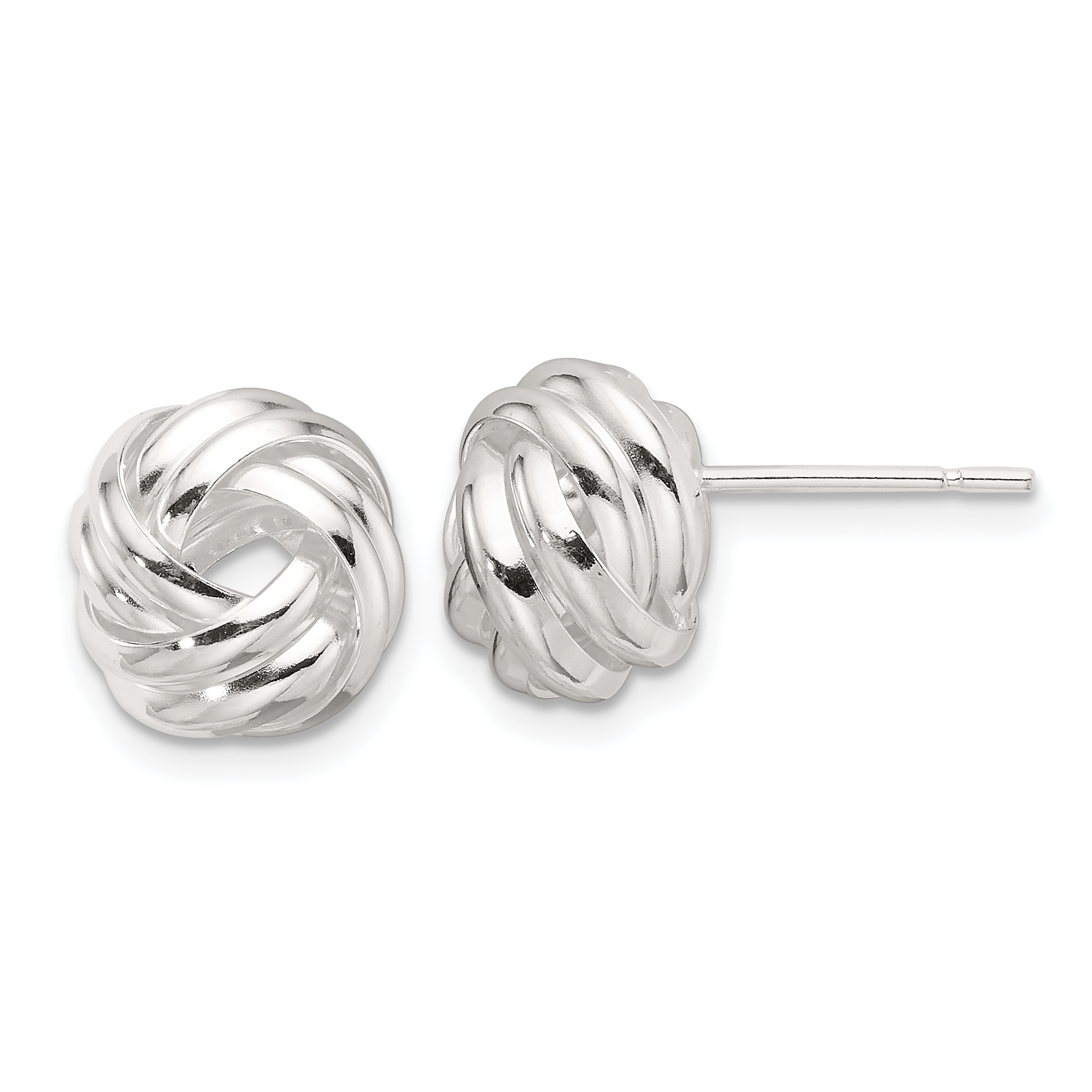 Sterling Silver Polished Love Knot Post Earrings (QE17474)