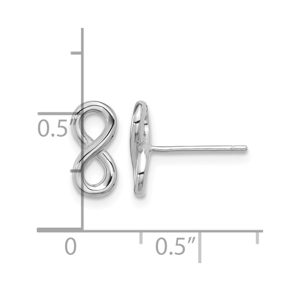 Sterling Silver Rhodium-plated Polished Infinity Post Earrings (QE17539)