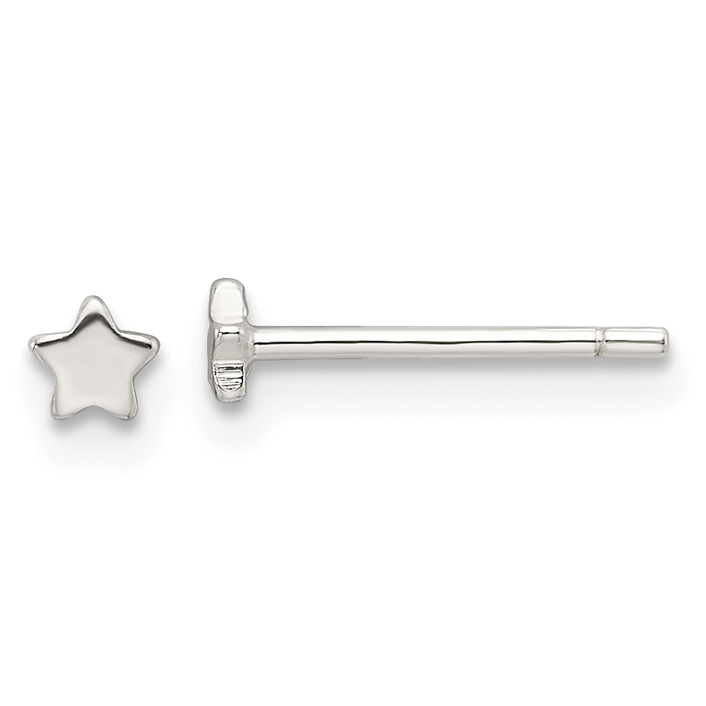 Sterling Silver E-Coating Star Post Earrings (QE17547)