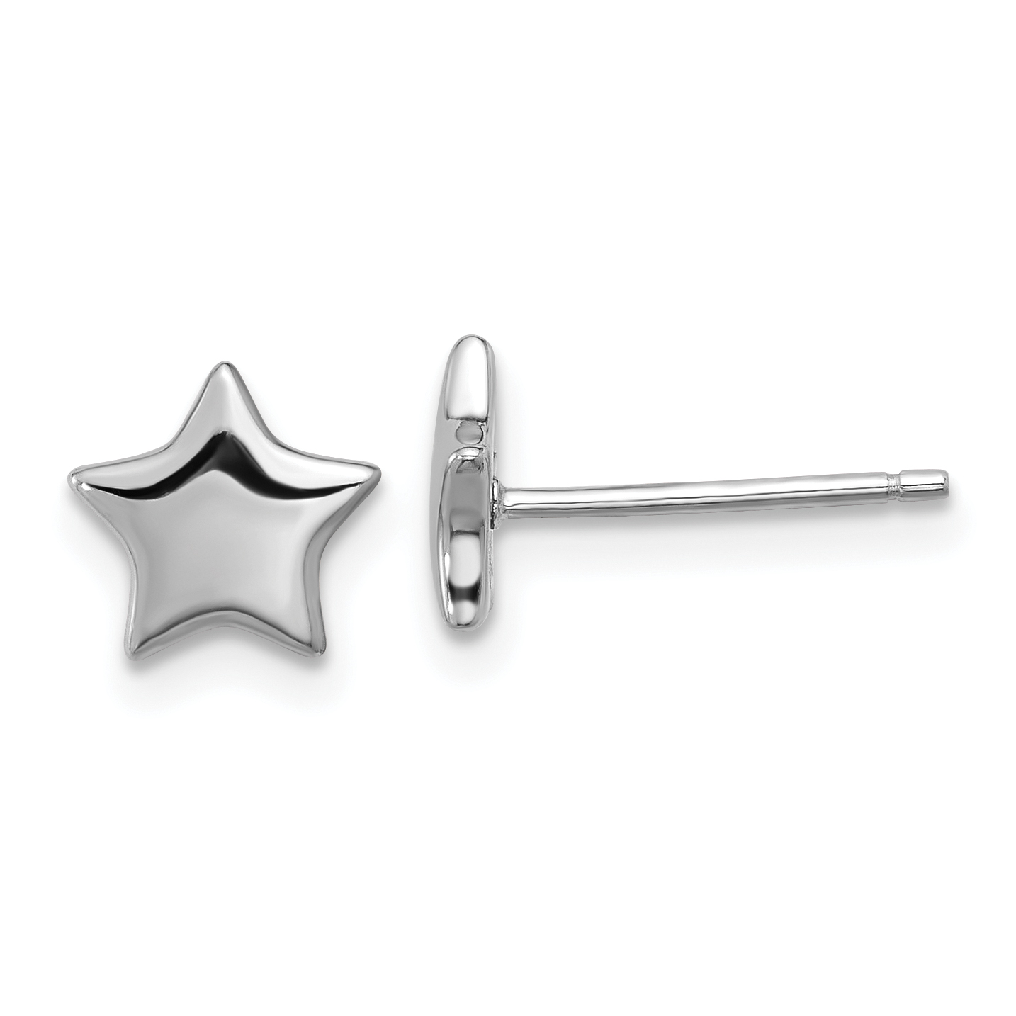 Sterling Silver Rhodium-plated Star Post Earrings (QE17548)