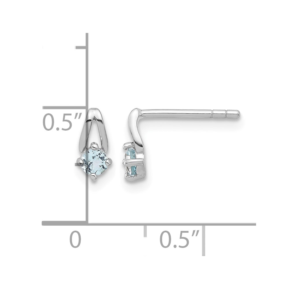 Sterling Silver Rhodium-plated .26BT Blue Topaz Post Earrings (QE17753BT)