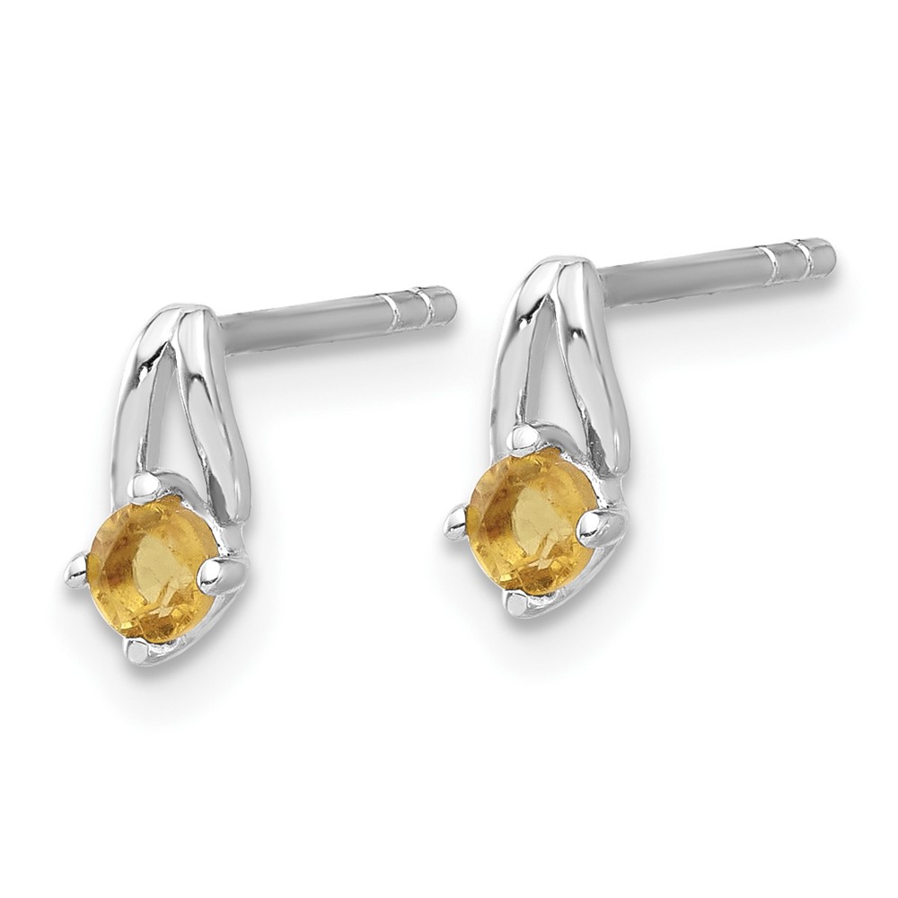 Sterling Silver Rhodium-plated .2CI Citrine Post Earrings (QE17753CI)