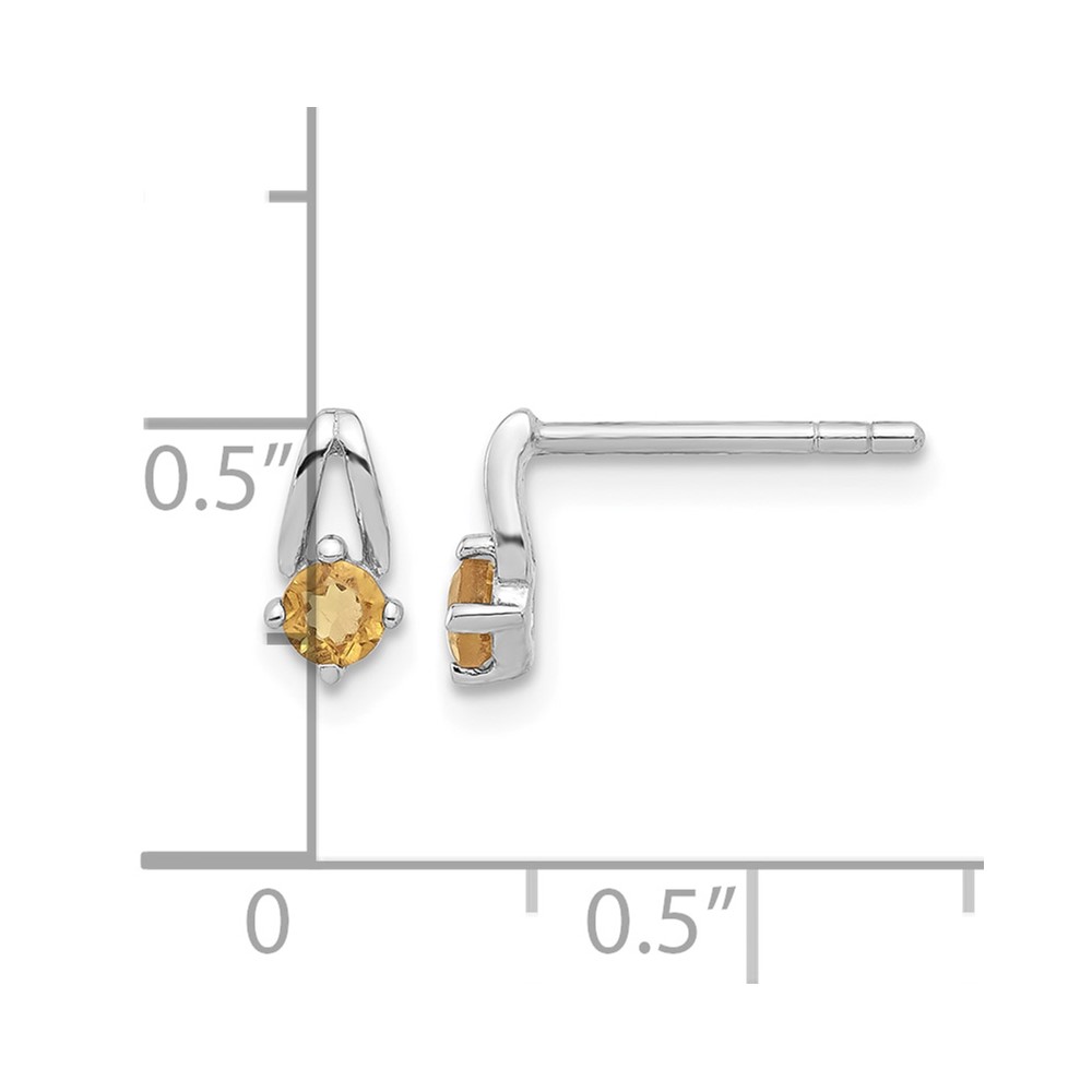 Sterling Silver Rhodium-plated .2CI Citrine Post Earrings (QE17753CI)