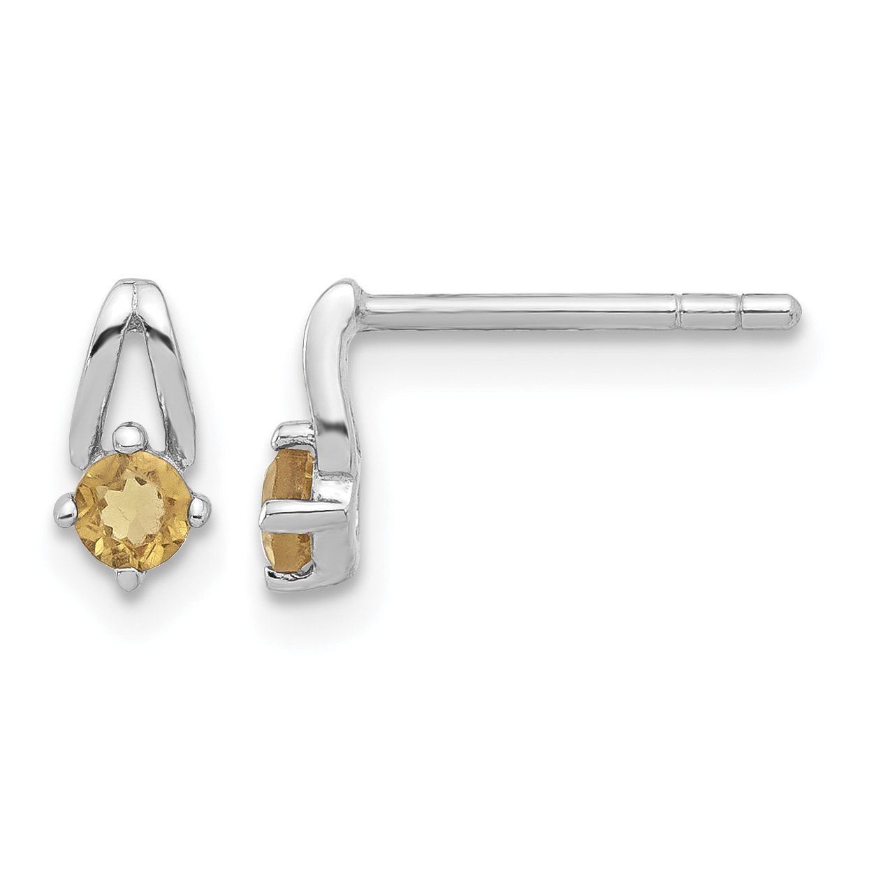 Sterling Silver Rhodium-plated .2CI Citrine Post Earrings (QE17753CI)