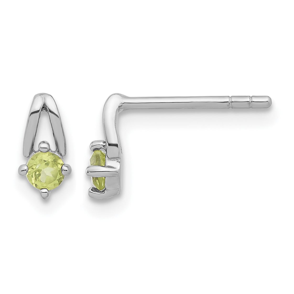 Sterling Silver Rhodium-plated .24PE Peridot Post Earrings (QE17753PE)