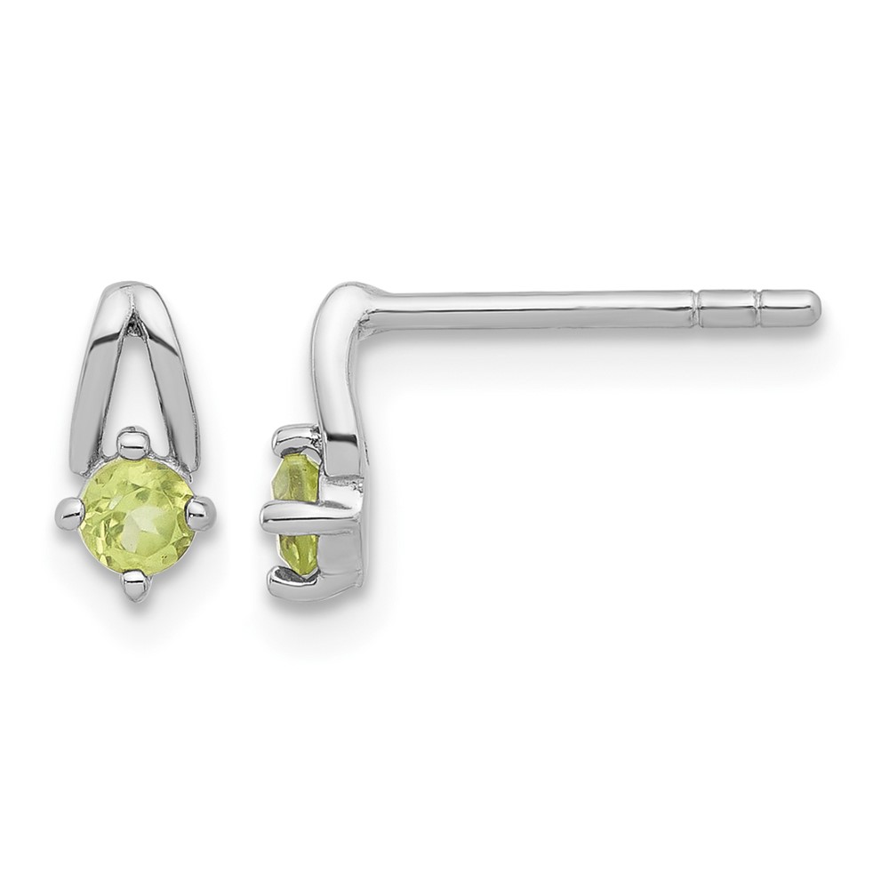 Sterling Silver Rhodium-plated .24PE Peridot Post Earrings (QE17753PE)