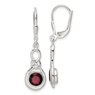Gemstone Knot Leverback Dangle Earrings