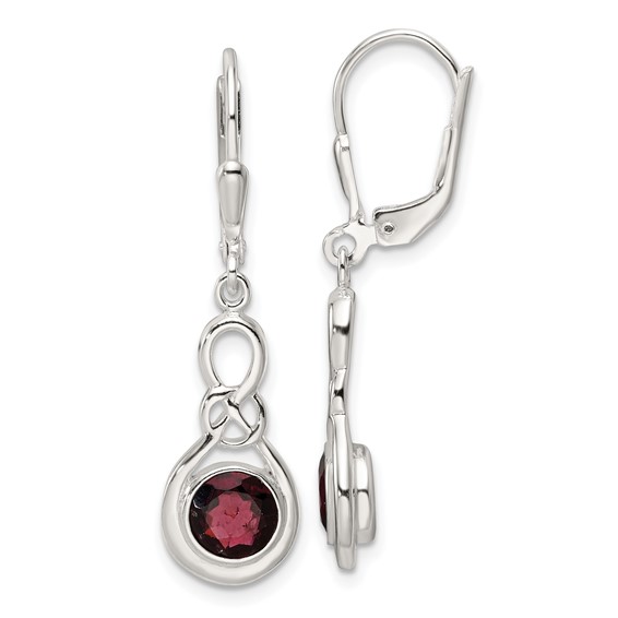 Gemstone Knot Leverback Dangle Earrings