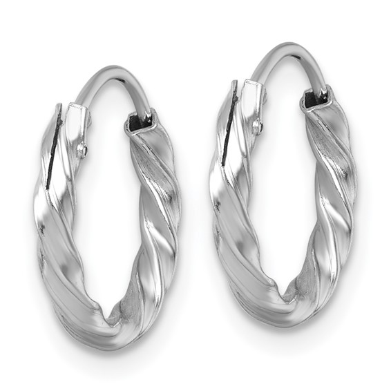 Sterling Silver Rhodium-plated Polished Twisted 2.25 x 15.5mm Round Endless Hoop Earrings