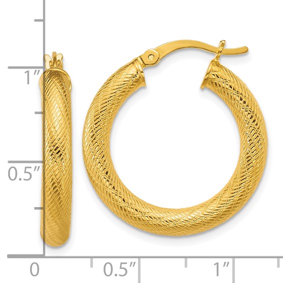 Sterling Silver Textured Hoop Earrings