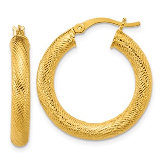 Sterling Silver Textured Hoop Earrings