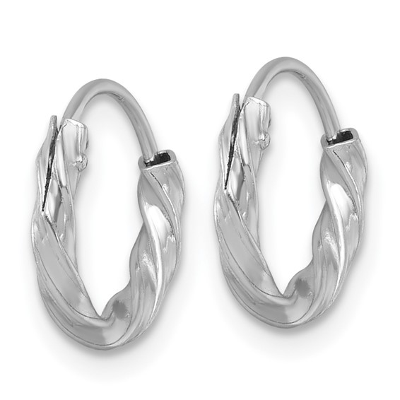 Sterling Silver 2mm Twisted Endless Hoop Earrings