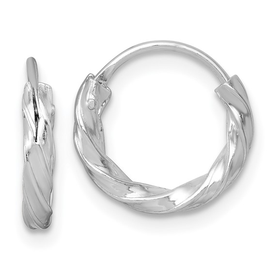 Sterling Silver 2mm Twisted Endless Hoop Earrings