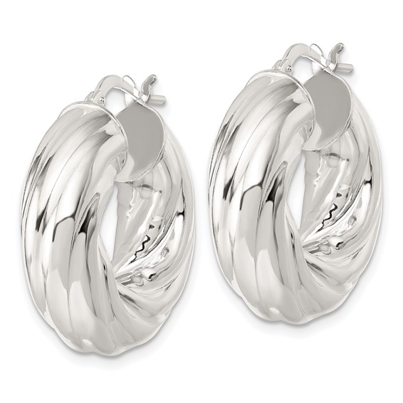 Sterling Silver 8mm Twisted Hoop Earrings