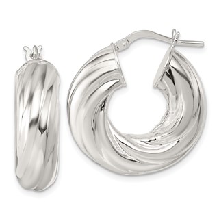 Sterling Silver 8mm Twisted Hoop Earrings