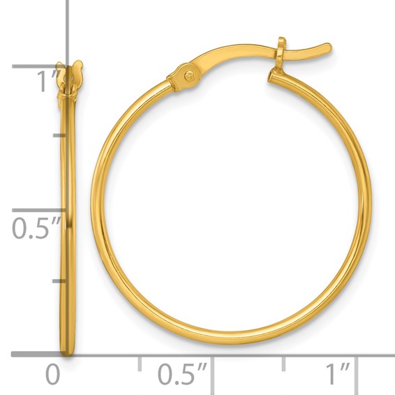 Sterling Silver Plated 1.25mm Hoop Earrings