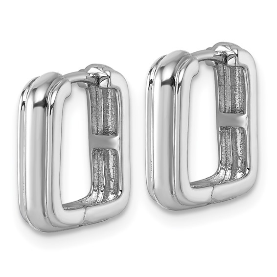 Sterling Silver Square Hinged Hoop Earrings