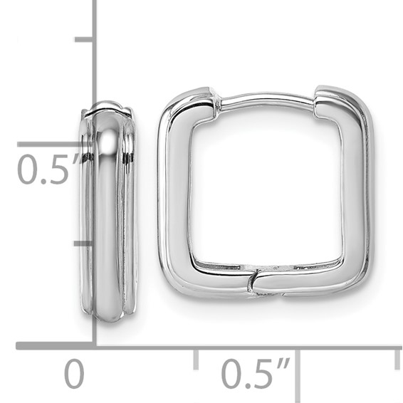 Sterling Silver Square Hinged Hoop Earrings