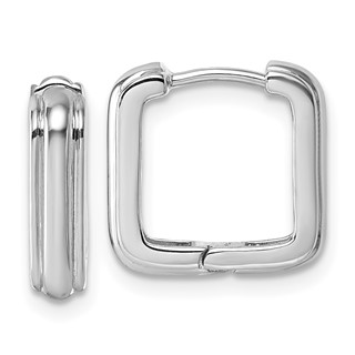 Sterling Silver Square Hinged Hoop Earrings