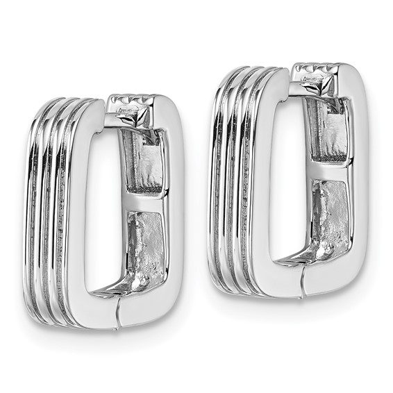 Sterling Silver Square Hinged Hoop Earrings
