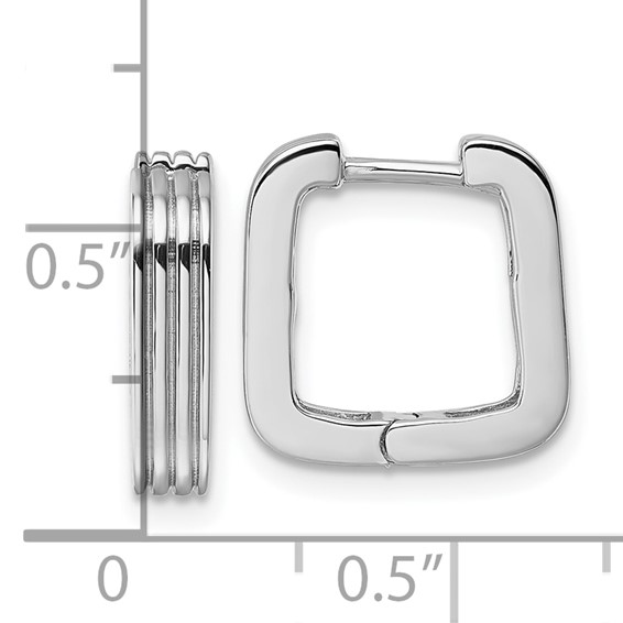 Sterling Silver Square Hinged Hoop Earrings