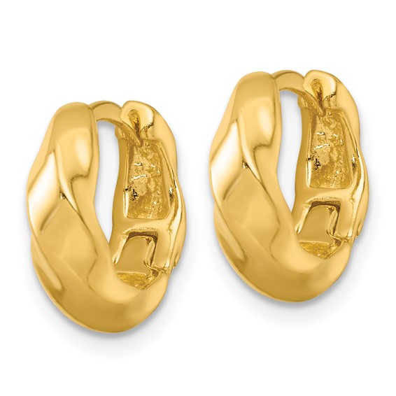 Sterling Silver Twisted Hinged Hoop Earrings